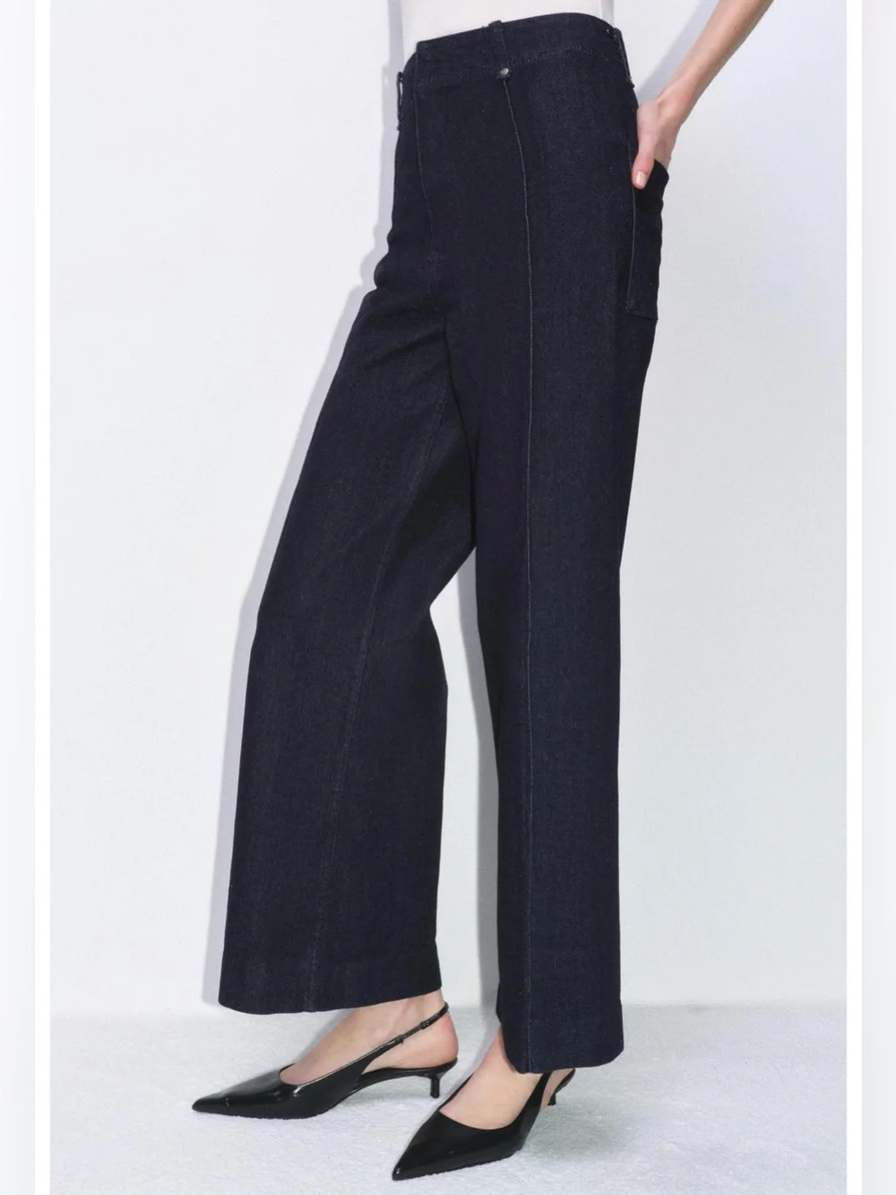 Zara ZW COLLECTION HIGH WAIST WIDE LEG JEANS